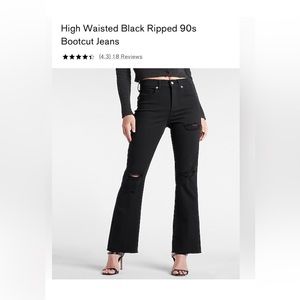 Express high rise 90s bootcut black jeans size 10L